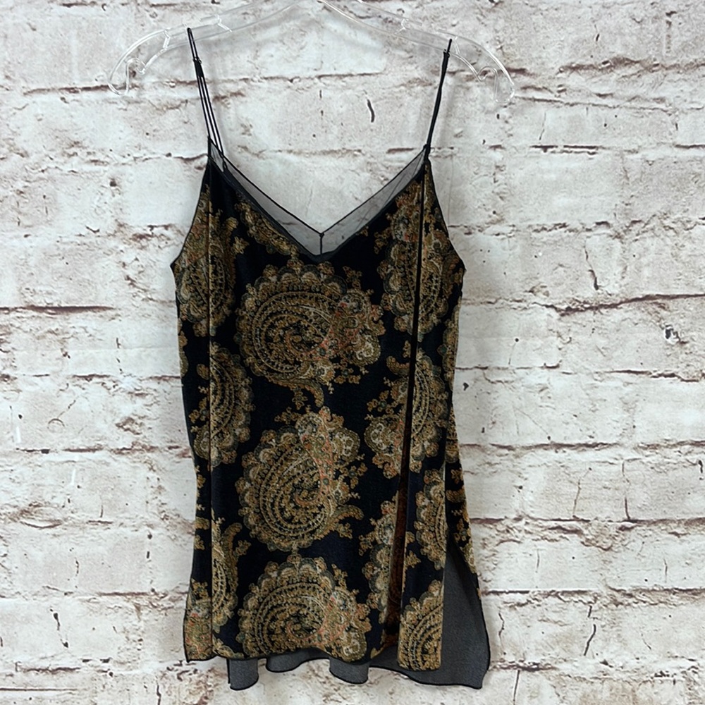 Free People Stretch Velvet Paisley Cami